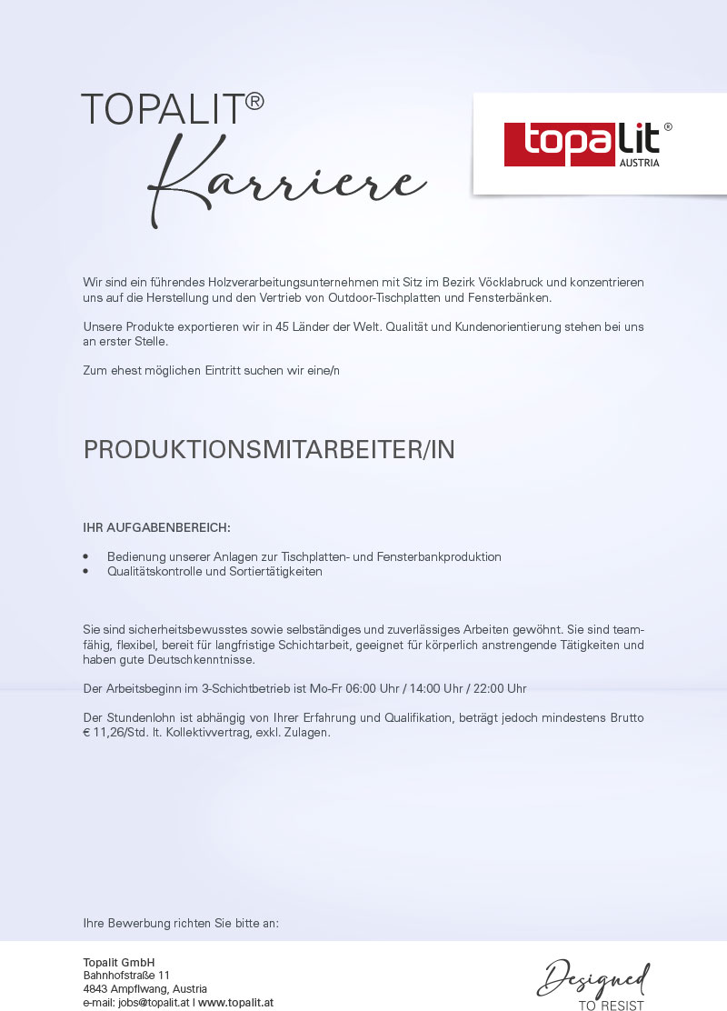 Produktionsmitarbeiter (m/w)